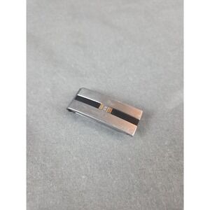 Titanium 18k Gold Stainless Steel  Two Chip Diamonds LOTUS  2" Money Clip